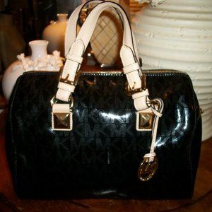 Michael Kors Black Patent Leather Satchel